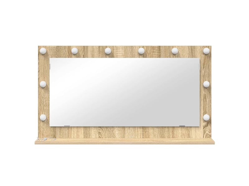 Miroir de vanité, miroir de coiffeuse chêne sonoma 100 x 55 x 18 cm rectangulaire cf62768 - Conforama D