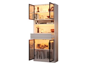 Vitrine coloris noir 8 étagère(s) <strong></strong> <strong></strong> - 160 cmx200 cm