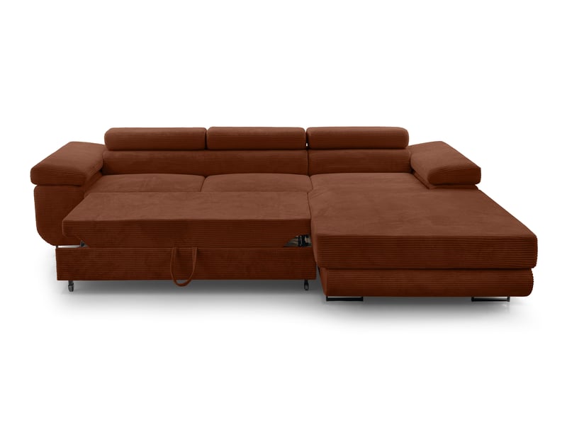 Canapé d’angle en velours côtelé arborio 280 rouge brique d Arborio - Conforama C