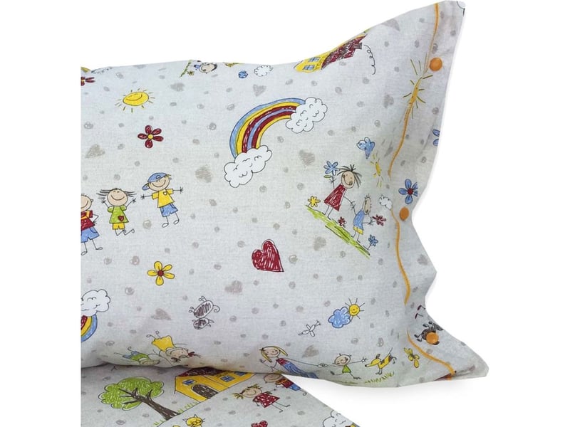  Housse de couette marionnettes enfants garçons famille en pur coton cm. 200x200  - Conforama D