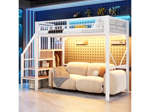 Lit mezzanine 90x200 cm <strong></strong> <strong></strong> coloris blanc