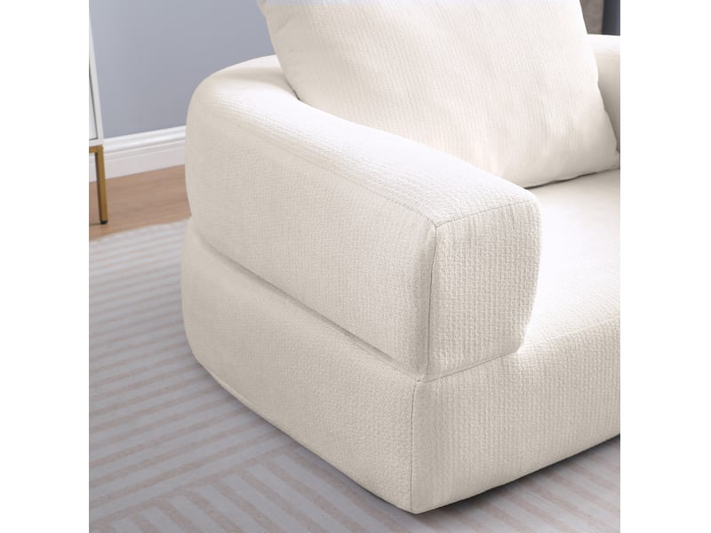  Canapé-lit convertible pliable 101x90x41 cm avec coussin en chenille beige  - Conforama D