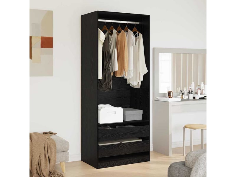  Armoire chambre, armoire de rangement chêne noir 80x50x200 cm bois d'ingénierie shl25886  - Conforama D