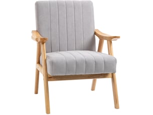 Fauteuil oreilles 68x74x82 cm style scandinave polyester gris clair