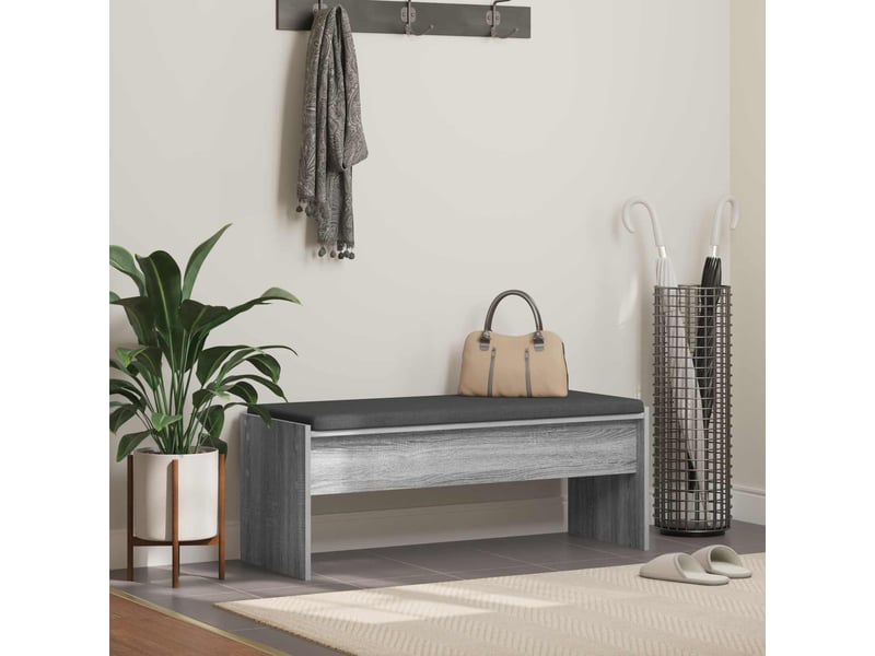  Banc d'entrée, banc interieur avec coussin gris sonoma 103x38x40 cm  - Conforama B
