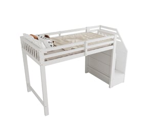 Lit mezzanine 90x200 cm <strong></strong>  <strong></strong> coloris blanc