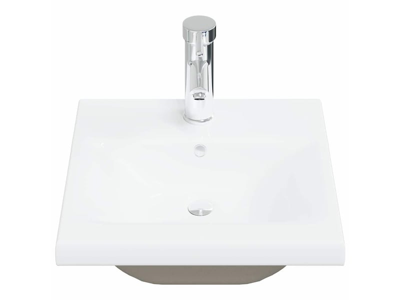  Lavabo encastré, vasque à poser avec robinet 42x39x18 cm céramique blanc cf65669  - Conforama C