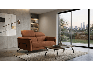 Canapé 2 places roden, tissu velours marron