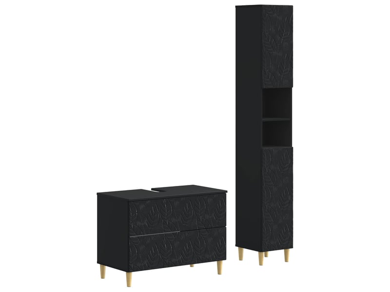 Ensemble de 2 meubles de salle de bain delft noir cf63122 - Conforama A