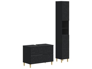 Ensemble de 2 meubles de salle de bain delft noir cf63122
