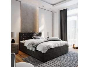Lit avec rangement 180x200 cm <strong>MASSENO</strong> <strong></strong> coloris noir