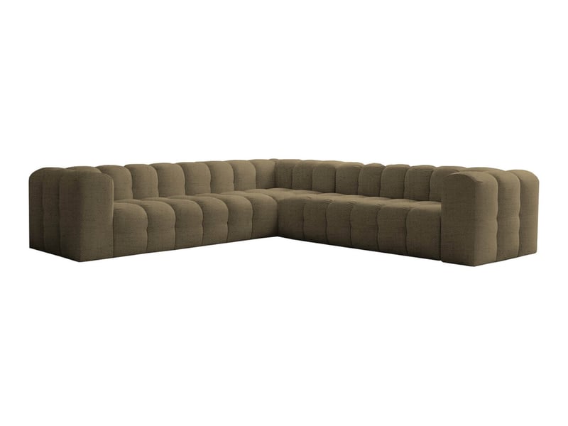 Canapé d'angle réversible miloe 6 places avec accoudoirs en tissu - vert kaki MILOE - Conforama A