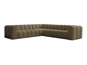 Canapé d'angle réversible fixe LOUNGITUDE MILOE 6 places Tissu Vert kaki