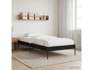 Lit adulte, lit simple, cadre de lit chêne noir 80x200cm bois d'ingénierie cf6120