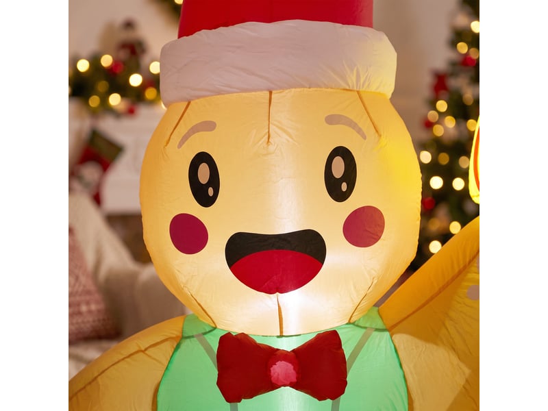  Personnage gonflable noël led pain d'épice h.2,5m polyester imperméable  - Conforama E