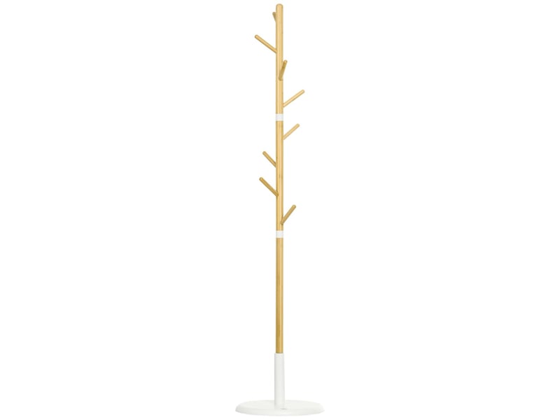  Portemanteau sur pied avec 8 patères en bambou et mdf ø 37,8x175,6 cm  - Conforama A