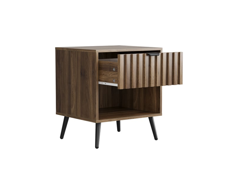  Table de chevet 45x40x53 cm avec 1 tiroir coloris noyer  - Conforama A