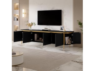 Meuble tv coloris noir 180 cm <strong>REDOM</strong> <strong></strong>
