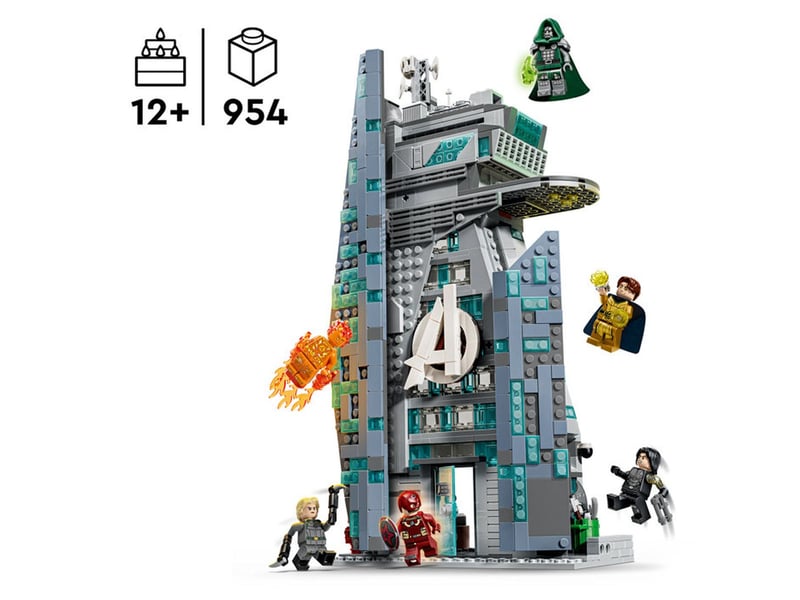  Lego marvel avengers 76352 new avengers tower doomsday 954 pieces avec 6 minifigures 76352 - Conforama B