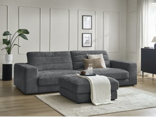 Canapé droit fixe BOBOCHIC SIERRA 4 places Tissu gris