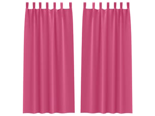 Lot de 2 rideaux occultants, rideaux black-out avec anneaux rose vif 245 x 140 cm cf44763
