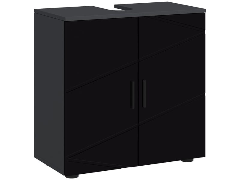  Meuble sous lavabo noir 60 x 30 x 60 cm à 2 portes  - Conforama A