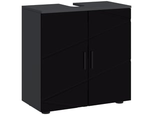 Meuble sous lavabo noir 60 x 30 x 60 cm à 2 portes