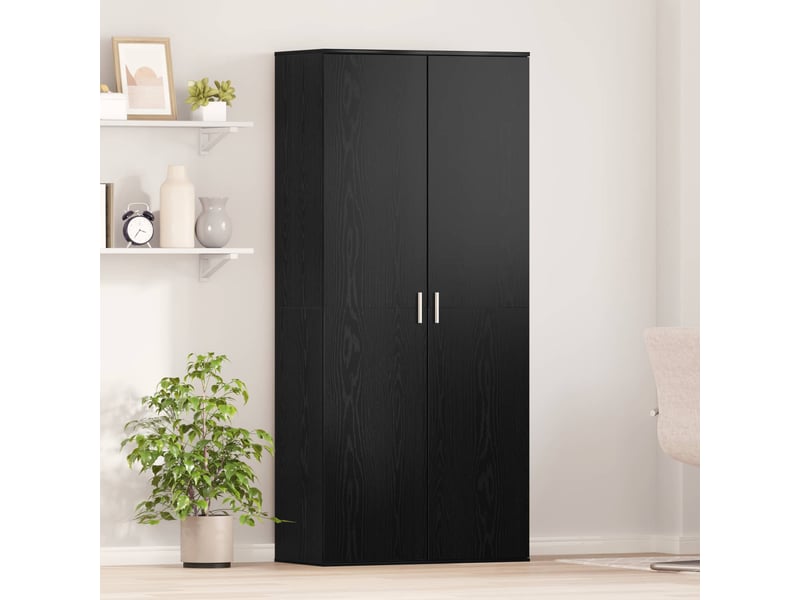  Haut armoire 80x39x178 cm bois d'ingénierie chêne noir  - Conforama B