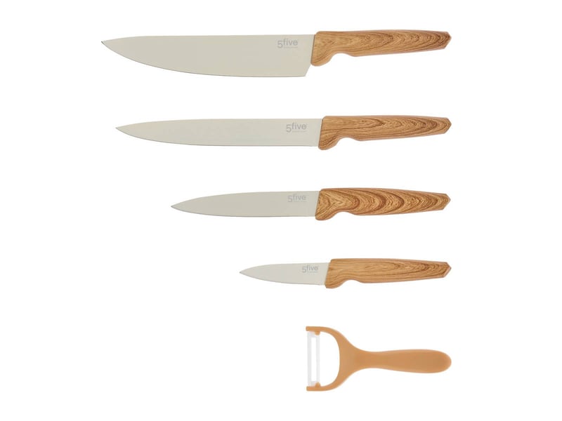  Coffret découpe harmony 4 couteaux et 1 éplucheur beige HARMONY - Conforama A