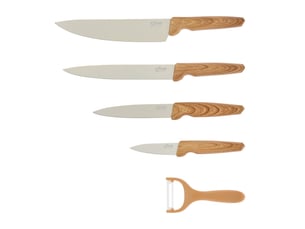 Coffret découpe harmony 4 couteaux et 1 éplucheur beige