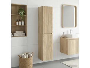 Cabinet salle de bain mural, meuble de rangement chêne sonoma 33x34.5x160 cm shl8310