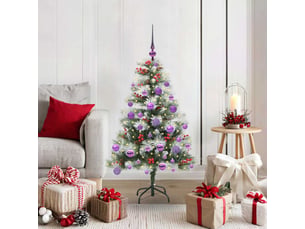 Sapin de noël artificiel, arbre de noël vert et blanc 120 cm shl4044