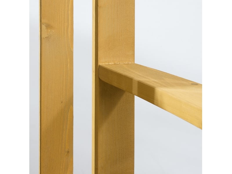 Banc de jardin 2 places en bois orange 143 x 51 x 85 cm, dossier ergonomique et finition résistante aux intempéries - Conforama E