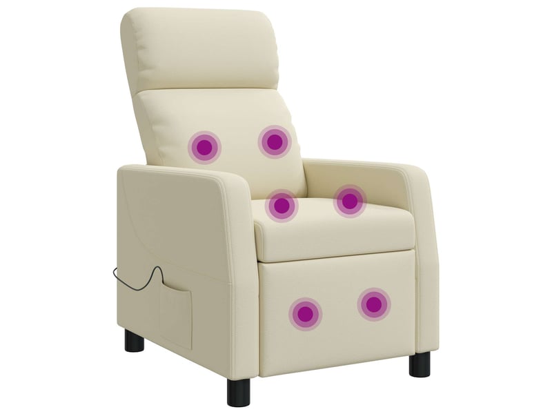  Vidaxl fauteuil de massage inclinable crème simili cuir  - Conforama A