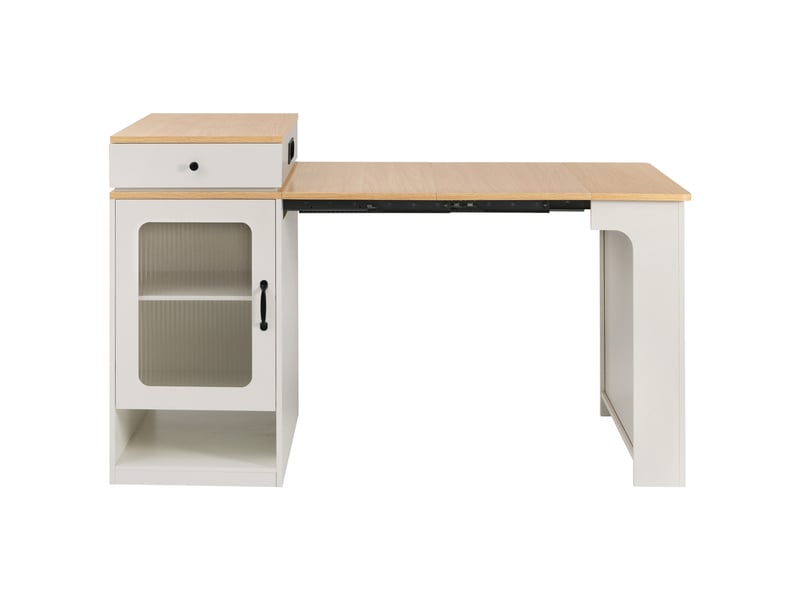 Table à manger extensible avec prises électriques intégrées et rangement - Conforama D