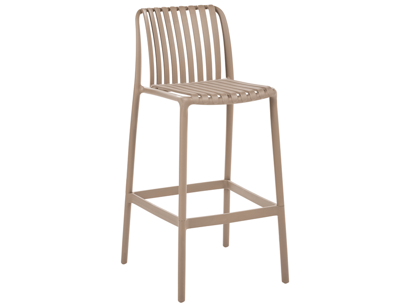  Lot de 2 chaises de bar ariccia matière synthétique marron clair  - Conforama D