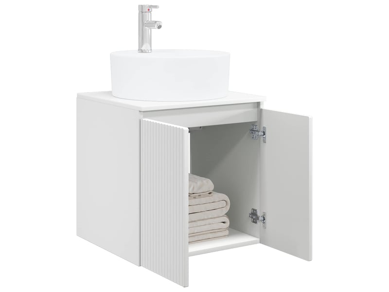Vanité de lavabo mural, meuble de rangement blanc 49.5x44.5x65 cm shl7632 - Conforama C