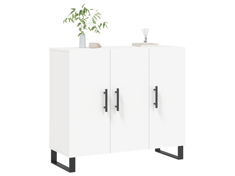  Buffet - bahut - meuble de rangement blanc 90x34x80 cm bois d'ingénierie  - Conforama C