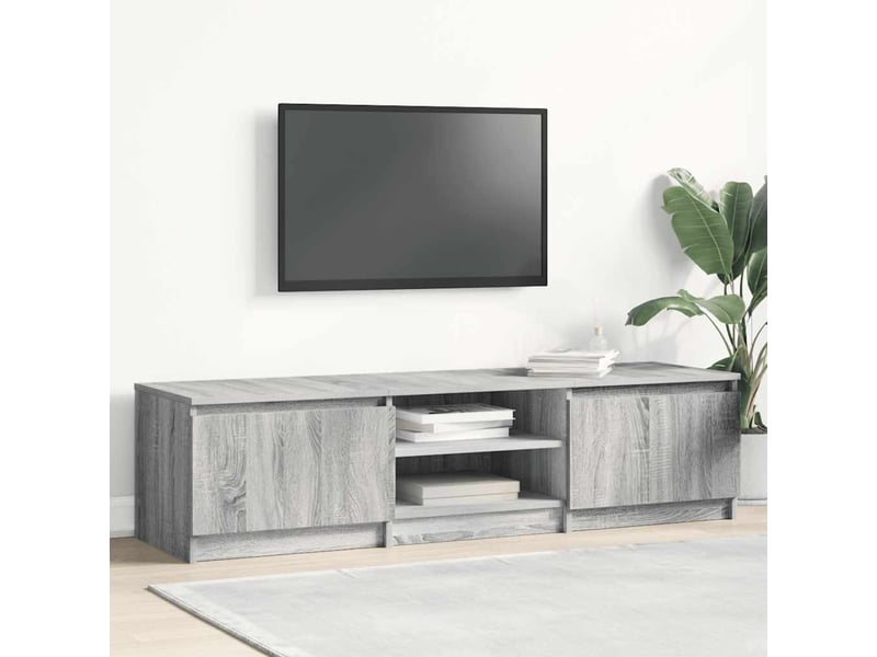  Meuble tv banc tv sonoma gris 140x40x35,5 cm bois d'ingénierie  - Conforama B