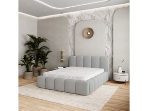 Lit coffre 180x200 cm <strong>MASSENO</strong>  <strong></strong> coloris gris