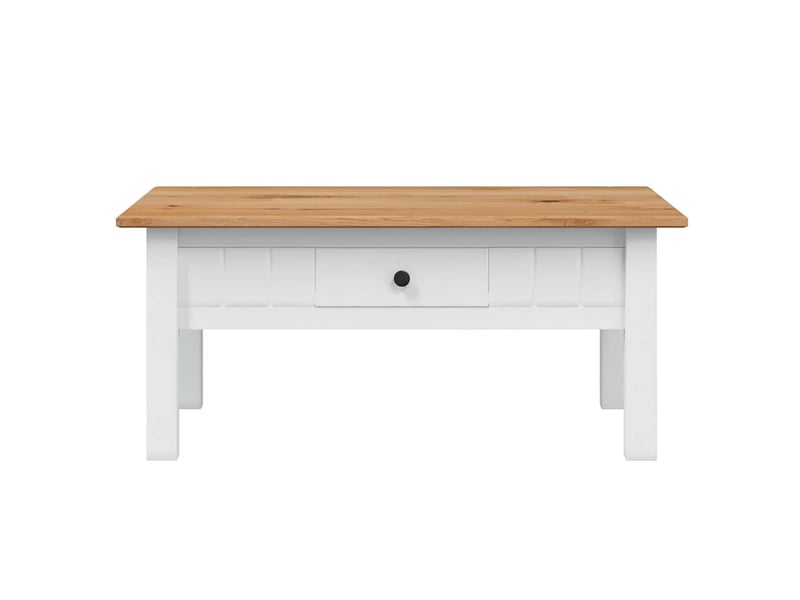  Table basse - table de salon - table à thé blanc 100x60x43,5 cm pin massif assortiment panama  - Conforama D