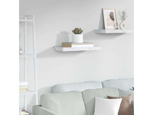 Étagère flottante, étagère suspendue montage mural marbre blanc 50 x 23,5 x 3,8 cm cf42549