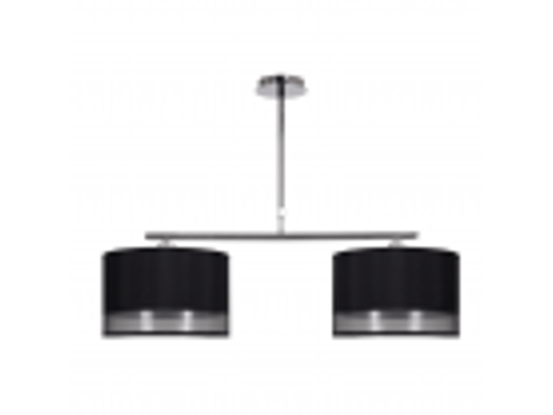  Lampe de plafond fabrilamp menorca chroménoir 2 x e27 hauteur réglable 16-65 cm 85x25 cm 049952009 - Conforama B