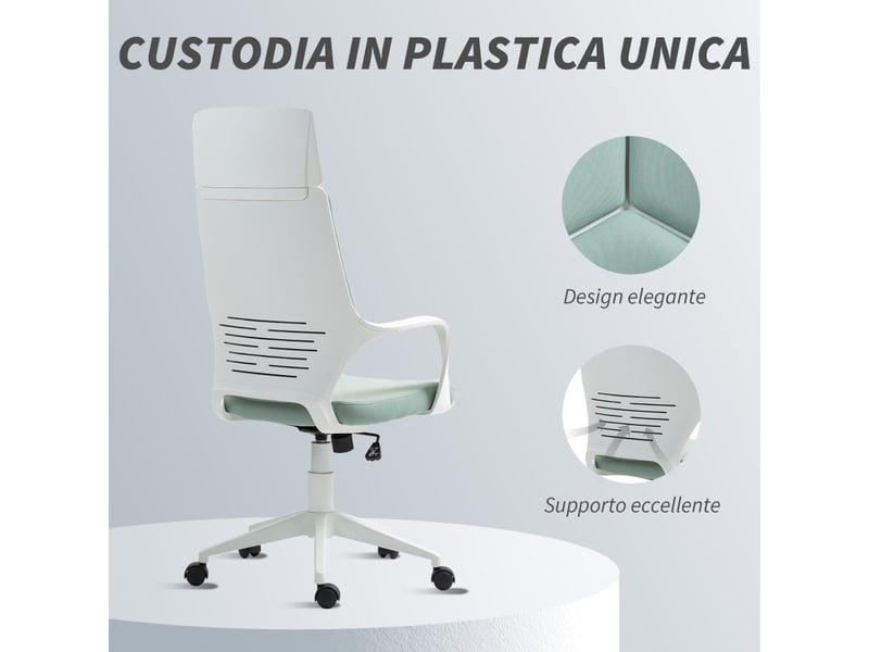  Chaise de bureau saleray ergonomique pivotante réglable vert  - Conforama C