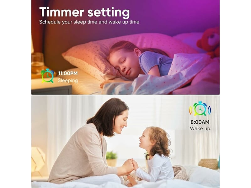 Ruban led rgb 20m,bande lumineuse bluetooth dimmable avec contrôle par application,télécommande à 44 boutons,réglage de la 24v chambre(5m×4) - Conforama E