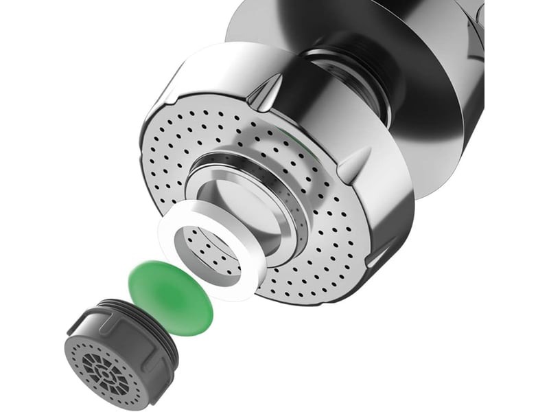  Aérateur de robinet pivotant à 360 degrés qoosea, 2 modes réglables, filtre de douche, pulvérisateur pour cuisine et salle de bain (long)  - Conforama E