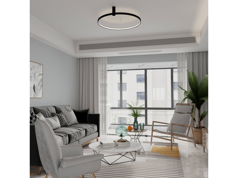 Plafonnier light prestige ring noir led cct 3000, 4000, 6000 (réglable) 1 pc.  - Conforama C