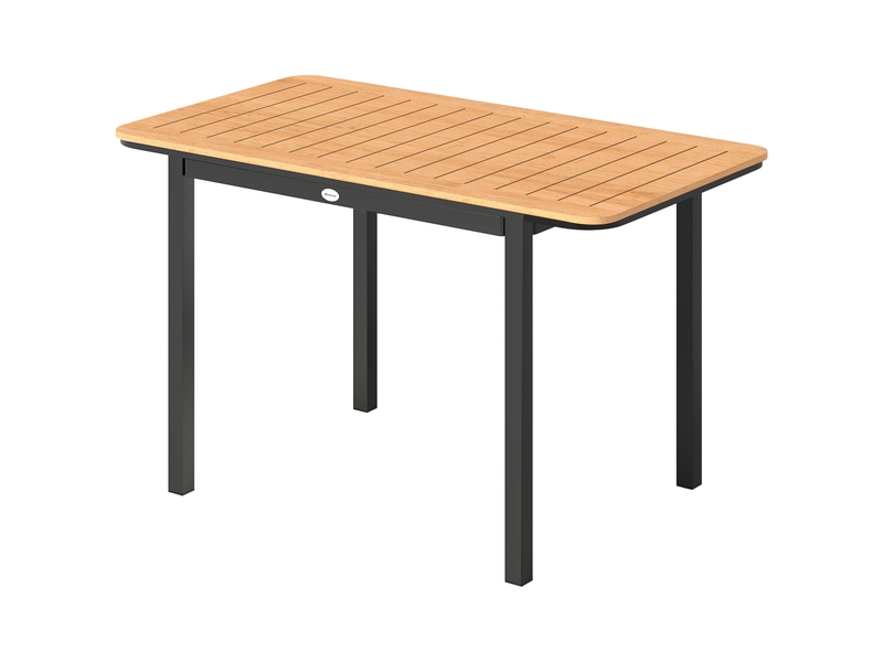  Table de jardin rectangulaire métal, bois plastique marron 127x70x75cm  - Conforama A