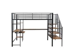 Lit mezzanine 120x200cm    coloris bois foncé