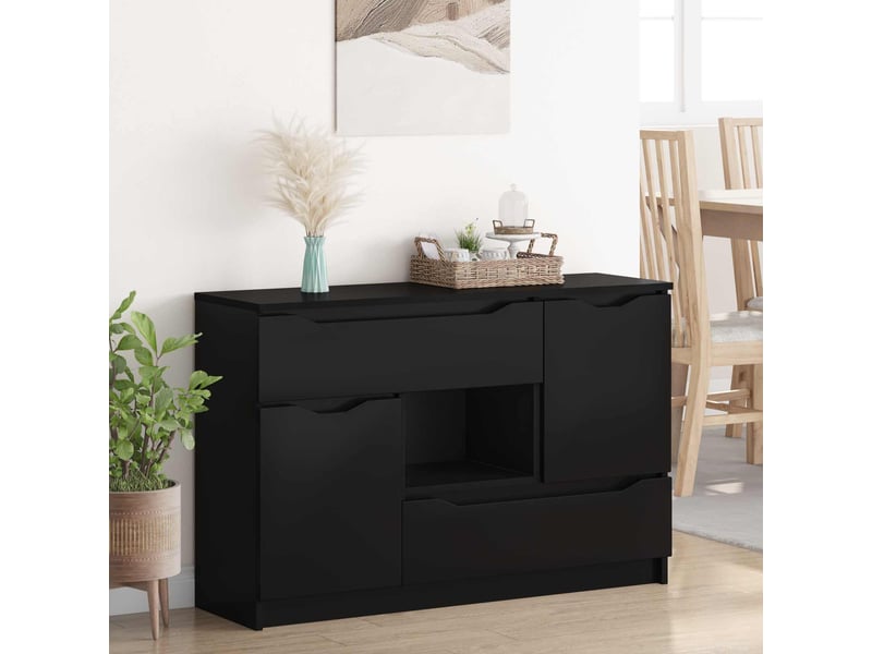  Buffet - bahut - meuble de rangement noir 100 x 30 x 65,6 bois d'ingénierie  - Conforama D